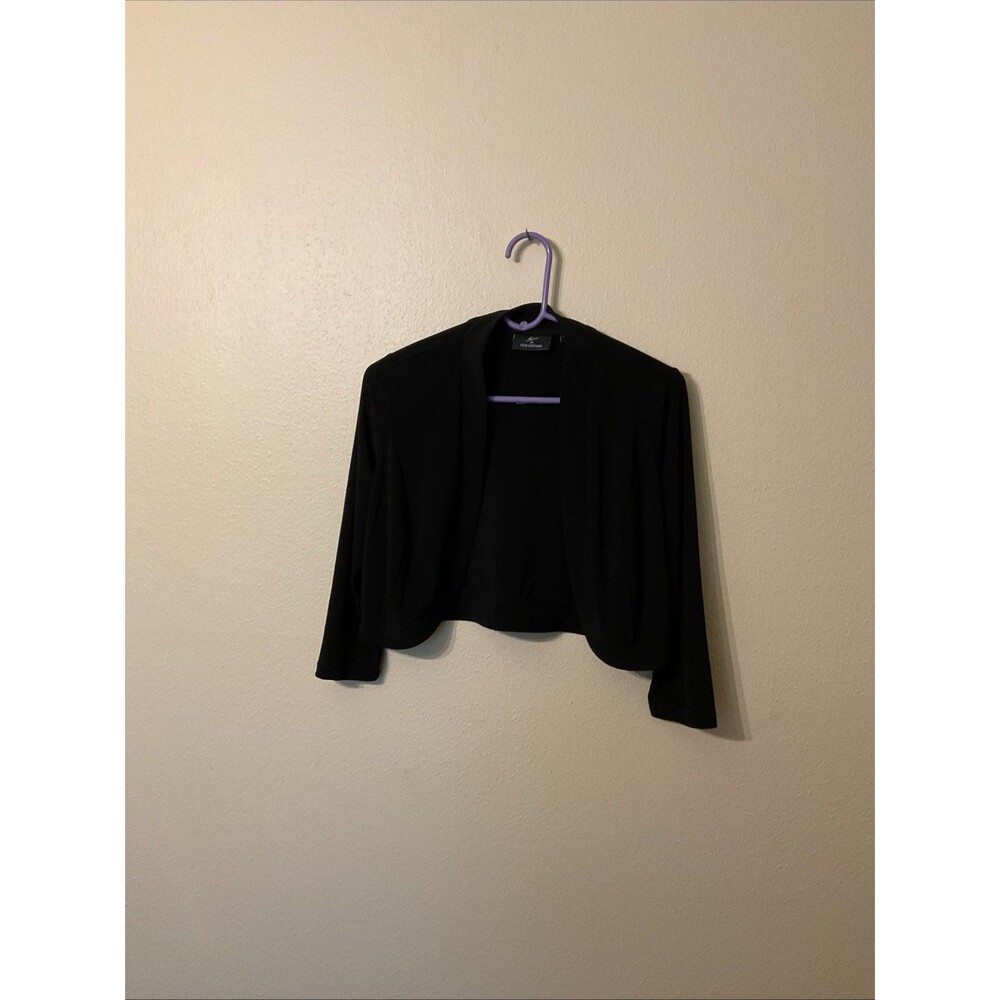 Lennie for Nina Leonard Black Bolero Jacket Size 8